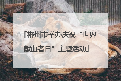 郴州市举办庆祝“世界献血者日”主题活动