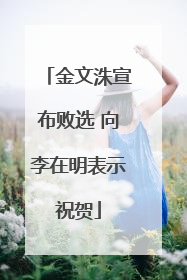 金文洙宣布败选 向李在明表示祝贺