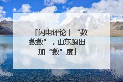 闪电评论丨“数数数”，山东跑出加“数”度