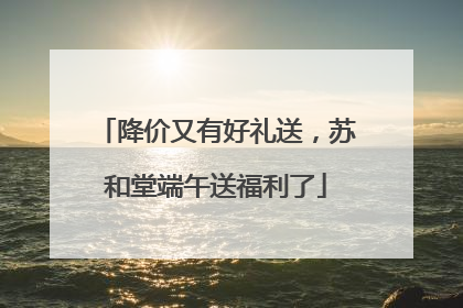 降价又有好礼送，苏和堂端午送福利了