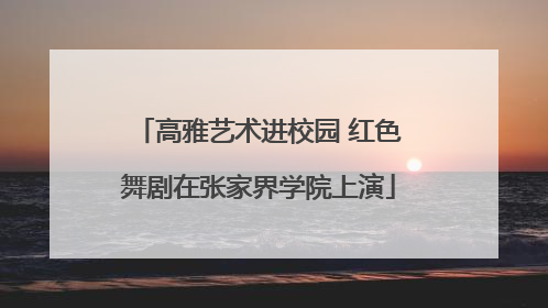 高雅艺术进校园 红色舞剧在张家界学院上演