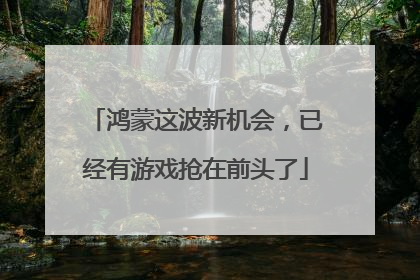 鸿蒙这波新机会，已经有游戏抢在前头了