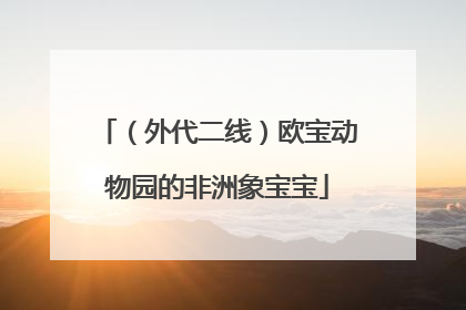 （外代二线）欧宝动物园的非洲象宝宝