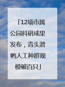 12项市属公园科研成果发布，青头潜鸭人工种群规模破百只