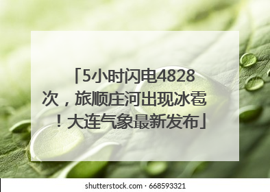 5小时闪电4828次，旅顺庄河出现冰雹！大连气象最新发布