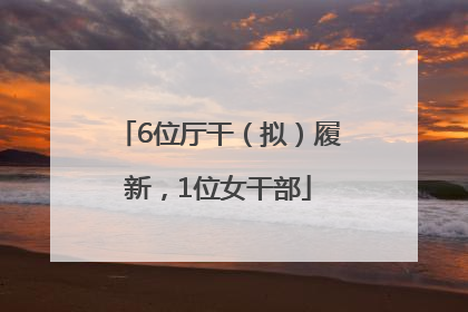 6位厅干（拟）履新，1位女干部
